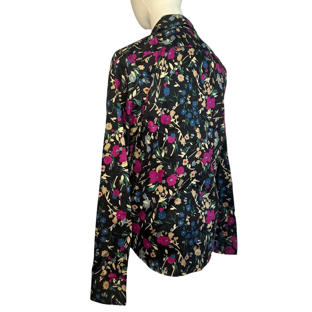 Lauren Ralph Lauren Slim Fit Floral Cotton Button Down Shirt Medium M Pink Blue - Picture 13 of 17